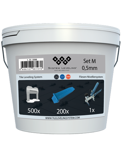 Set za nivelisanje pločica 0.5mm – Pakovanje sa nivelatorima, kajlama i klešta