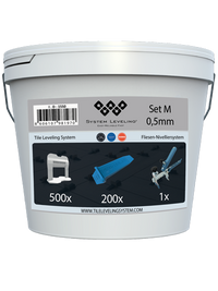 Set za nivelisanje pločica 0.5mm – Pakovanje sa nivelatorima, kajlama i klešta